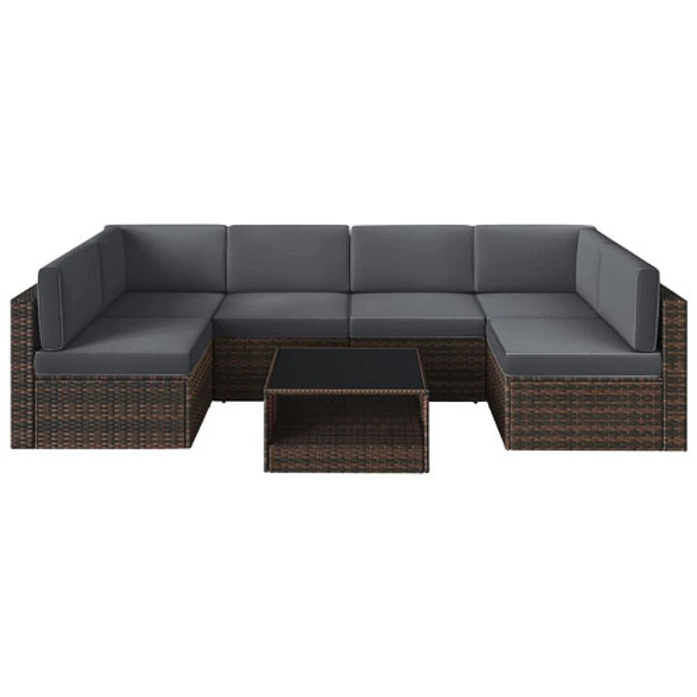 Boutique Home 7-Piece Sectional Sofa Set - Brown/Grey