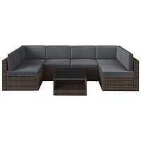 Boutique Home 7-Piece Sectional Sofa Set - Brown/Grey