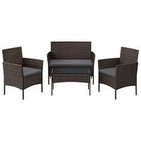 Boutique Home 4-Piece Patio Chair Set - Brown