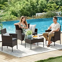 Boutique Home 4-Piece Patio Chair Set - Brown