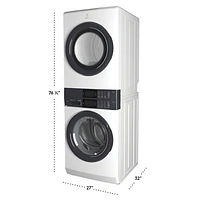 Electrolux 5.1 Cu. Ft. Electric Washer & 8 Cu. Ft. Dryer Laundry Tower (ELTE730CAW) - White