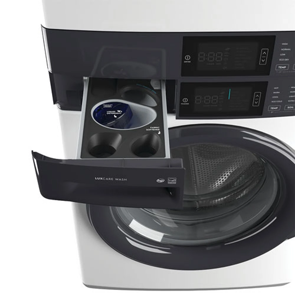 Electrolux 5.1 Cu. Ft. Electric Washer & 8 Cu. Ft. Dryer Laundry Tower (ELTE730CAW) - White