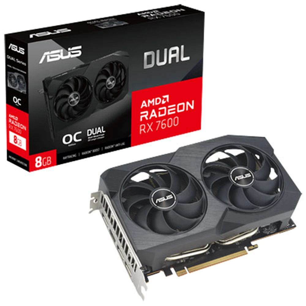 AMD ASUS Dual Radeon RX 7600 V2 OC 8GB GDDR6 Video Card