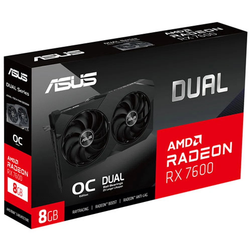 AMD ASUS Dual Radeon RX 7600 V2 OC 8GB GDDR6 Video Card