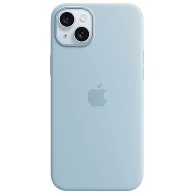 Apple Silicone Fitted Soft Shell Case with MagSafe for iPhone 15 Plus - Light Blue