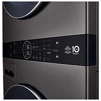 LG WashTower 5 Cu. Ft. Electric Washer & 7.8 Cu. Ft. Heat Pump Dryer Laundry Centre (WKHC252HBA) - Black Steel