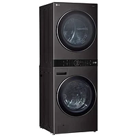 LG WashTower 5 Cu. Ft. Electric Washer & 7.8 Cu. Ft. Heat Pump Dryer Laundry Centre (WKHC252HBA) - Black Steel