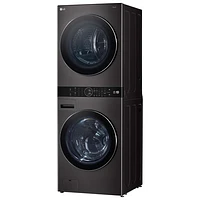 LG WashTower 5 Cu. Ft. Electric Washer & 7.8 Cu. Ft. Heat Pump Dryer Laundry Centre (WKHC252HBA) - Black Steel