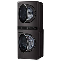 LG WashTower 5 Cu. Ft. Electric Washer & 7.8 Cu. Ft. Heat Pump Dryer Laundry Centre (WKHC252HBA) - Black Steel