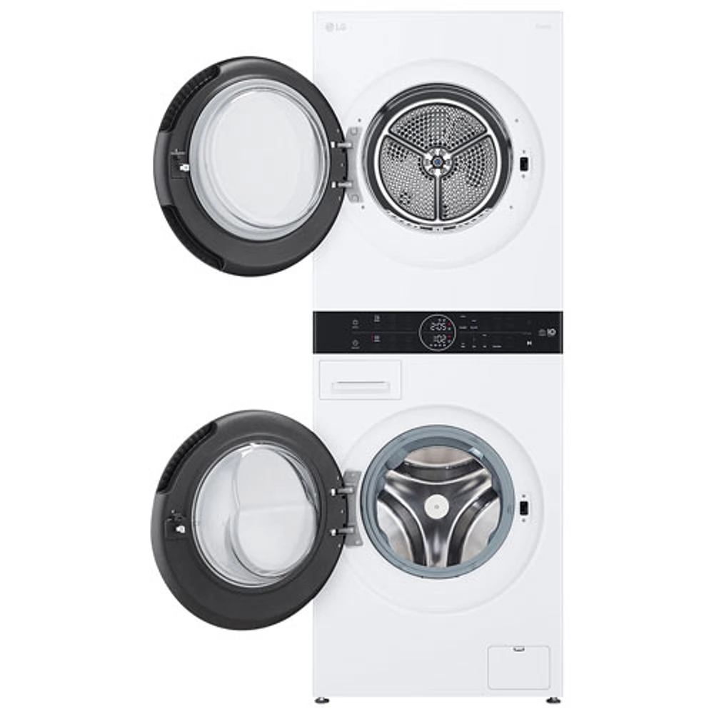 LG WashTower 2.8 Cu. Ft. Front Load Washer & 4.2 Cu. Ft. Heat Pump Dryer Laundry Centre (WKHC152HWA) - White