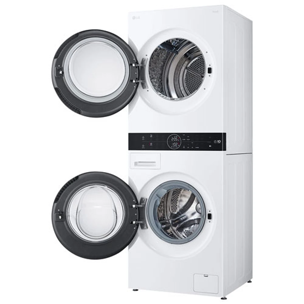 LG WashTower 2.8 Cu. Ft. Front Load Washer & 4.2 Cu. Ft. Heat Pump Dryer Laundry Centre (WKHC152HWA) - White