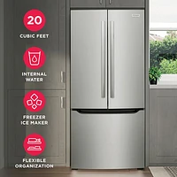 Frigidaire Gallery 30" 20 Cu. Ft. French Door Refrigerator w/Water Dispenser (GRFN2023AF) - Stainless Steel