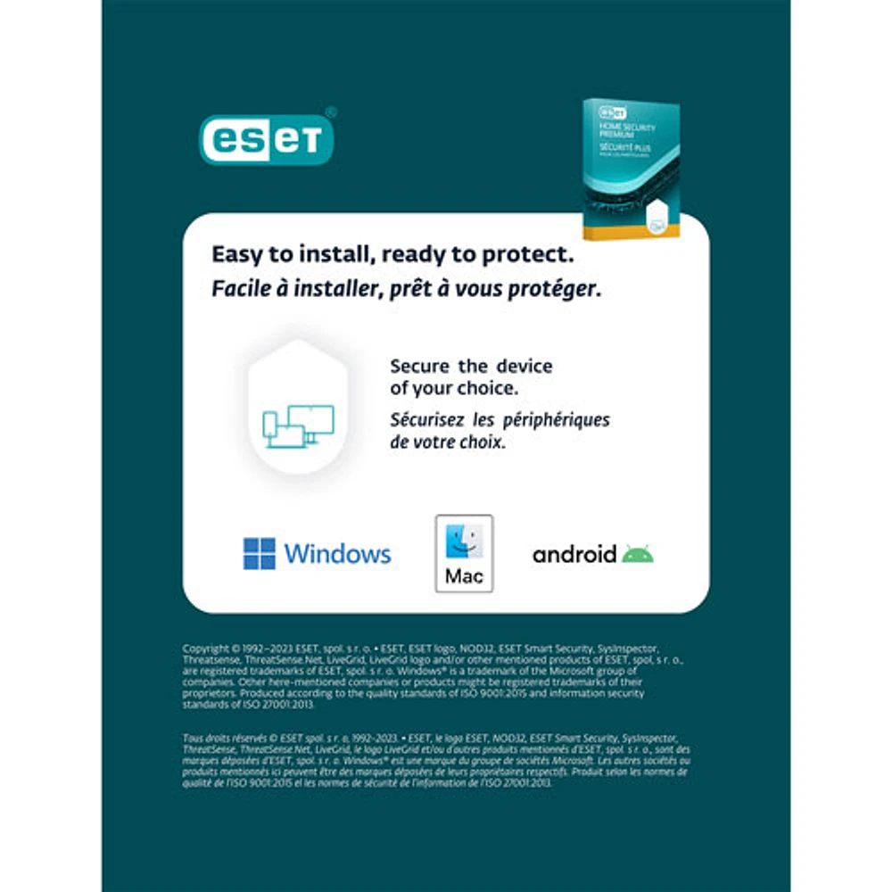 ESET Home Security Premium (PC/Mac) - 1 appareil - 1 an