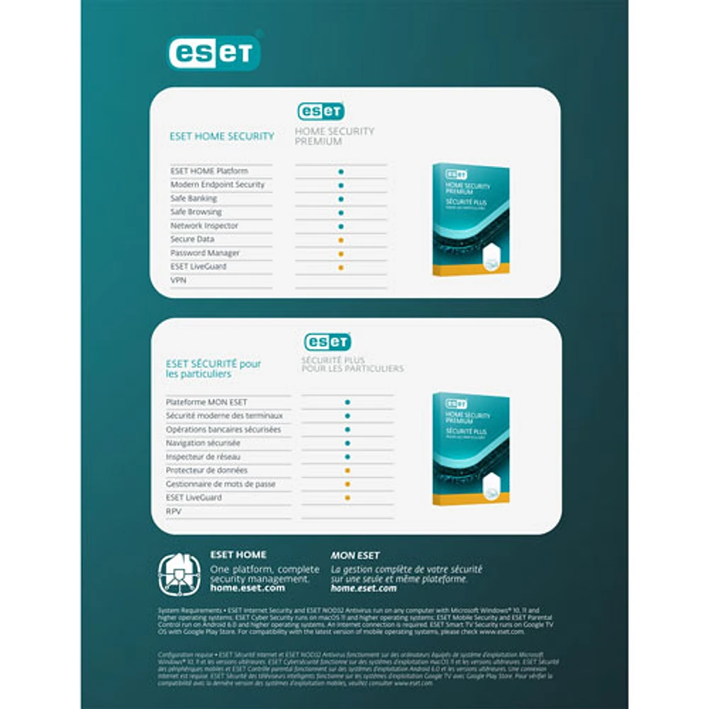 ESET Home Security Premium (PC/Mac) - 5 appareils - 1 an