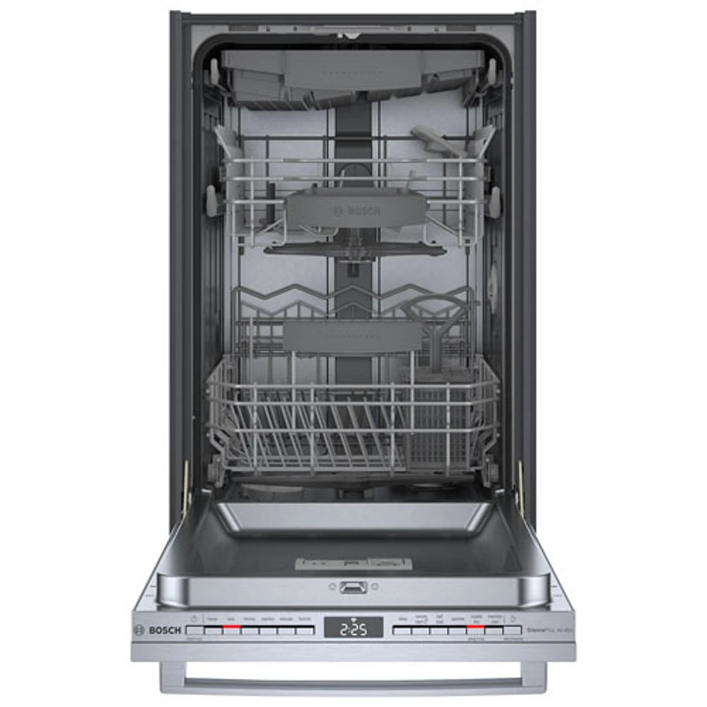 Bosch 18" 44dB Built-In Dishwasher w/ Stainless Steel Tub & Third Rack (SPX68C75UC) - Stainless