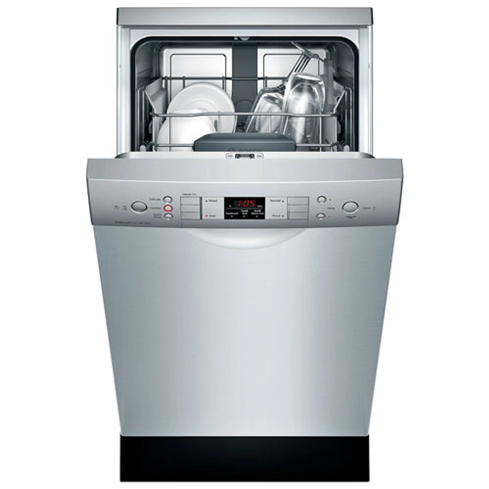 Bosch 18" 46dB Built-In Dishwasher with Stainless Steel Tub & Third Rack (SPE53C55UC) - Stainless Steel