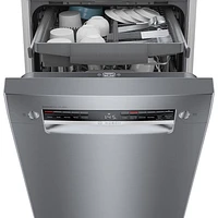 Bosch 18" 46dB Built-In Dishwasher with Stainless Steel Tub & Third Rack (SPE53C55UC) - Stainless Steel