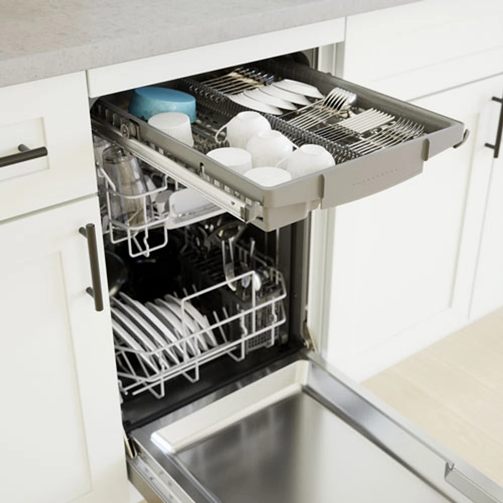 Bosch 18" 46dB Built-In Dishwasher with Stainless Steel Tub & Third Rack (SPE53C55UC) - Stainless Steel