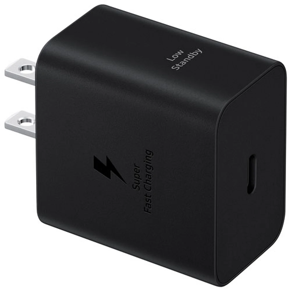 Chargeur mural USB-C ultrarapide de 45 W avec câble USB-C de 5 pi de Samsung - Noir