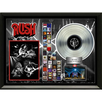 Frameworth - Rush : Toile encadrée avec collage et disque de platine