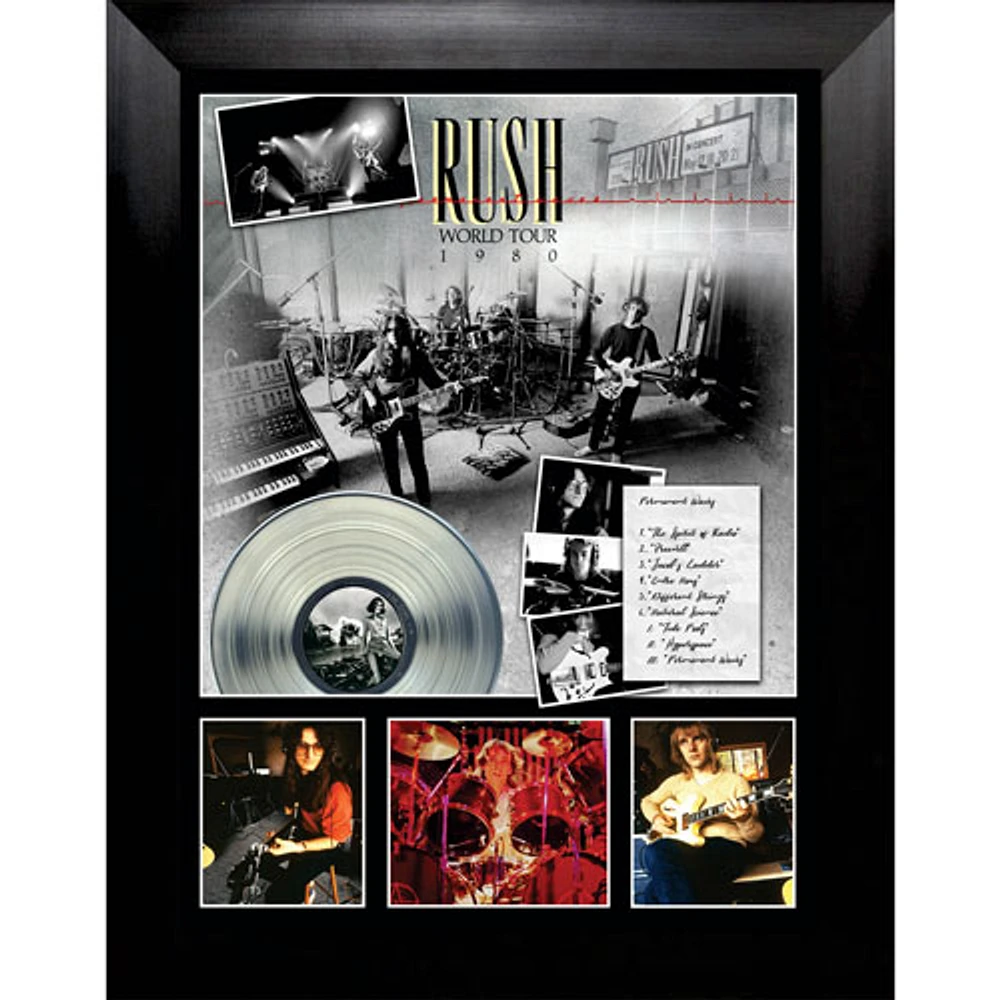 Frameworth The Rush: 1980 Permanent Waves Tour Platinium LP Framed Canvas