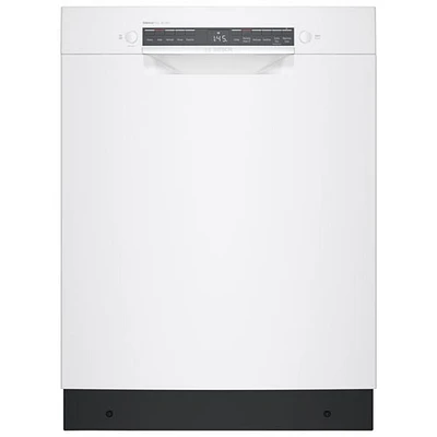 Bosch 300 Series 24" 46dB Built-In Dishwasher with Stainless Steel Tub (SGE53C52UC) - White