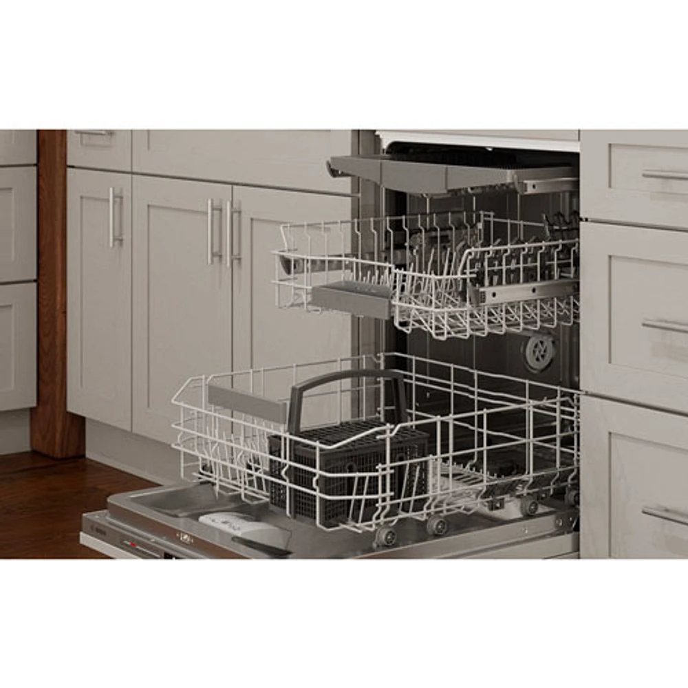 Bosch 800 Series 24" 44dB Built-In Dishwasher w/ Stainless Steel Tub & Third Rack (SGV78C53UC)- Custom Panel