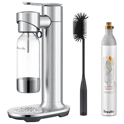Breville InFizz Aqua 1L Soda Machine with Co2 Canister & Bottle Brush - Stainless Steel