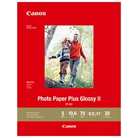 Canon Photo Paper Plus Glossy II 20-Sheet 8.5" x 11" Photo Paper (PP-301)