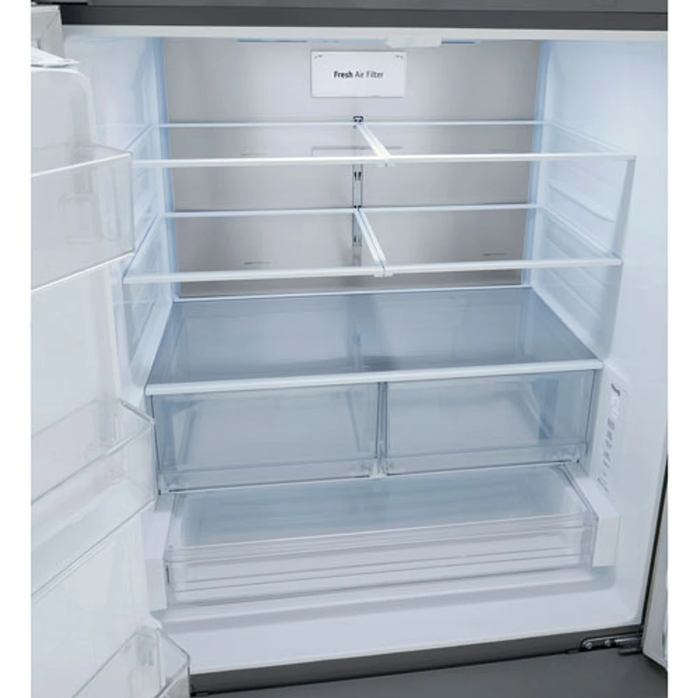 Réfrigérateur 2 portes 31 pi³ 36 po de LG, distributeur eau et glaçons (LRFXS3106S) - Inox