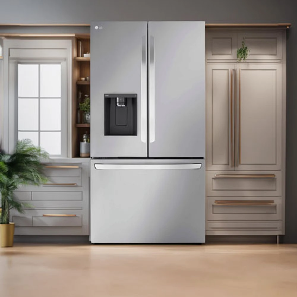 Réfrigérateur 2 portes 31 pi³ 36 po de LG, distributeur eau et glaçons (LRFXS3106S) - Inox