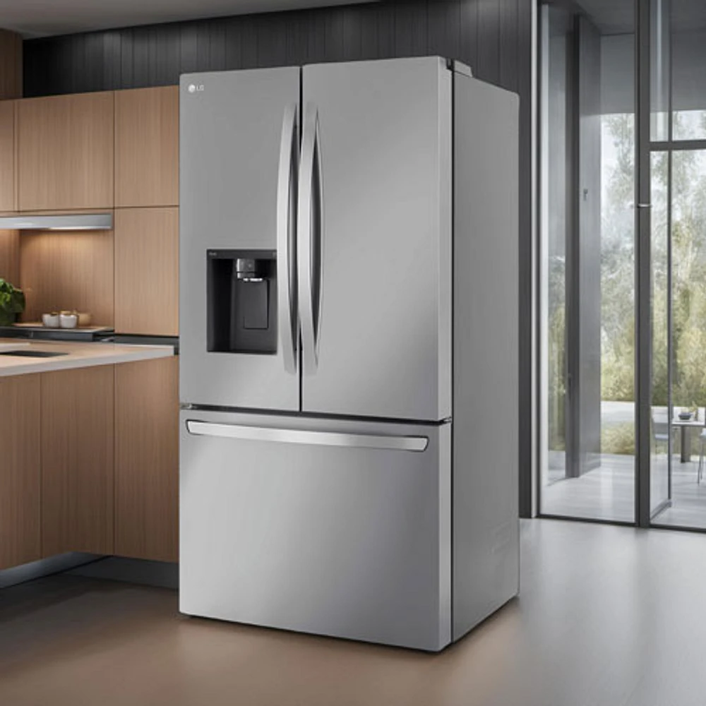 Réfrigérateur 2 portes 31 pi³ 36 po de LG, distributeur eau et glaçons (LRFXS3106S) - Inox