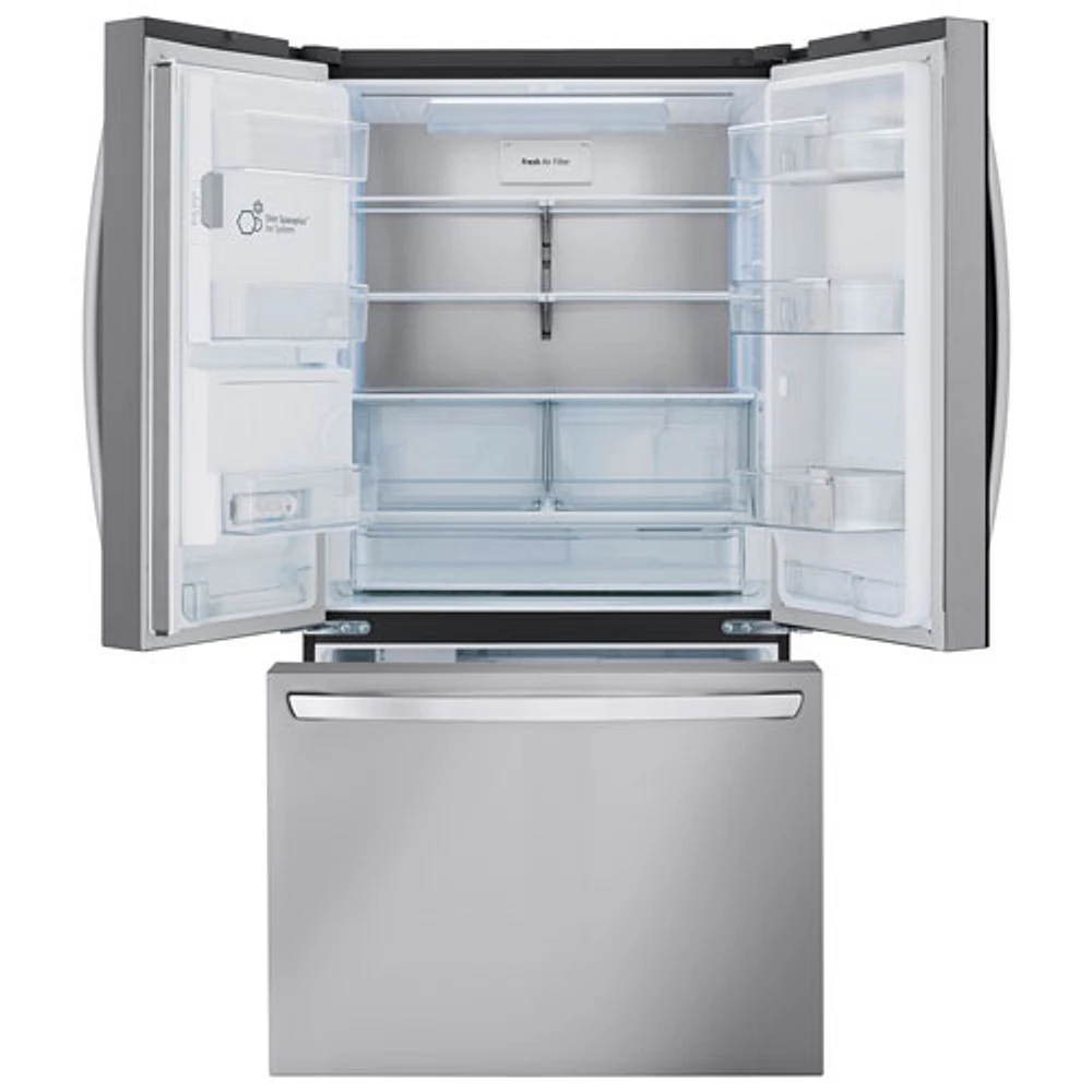 Réfrigérateur 2 portes 31 pi³ 36 po de LG, distributeur eau et glaçons (LRFXS3106S) - Inox