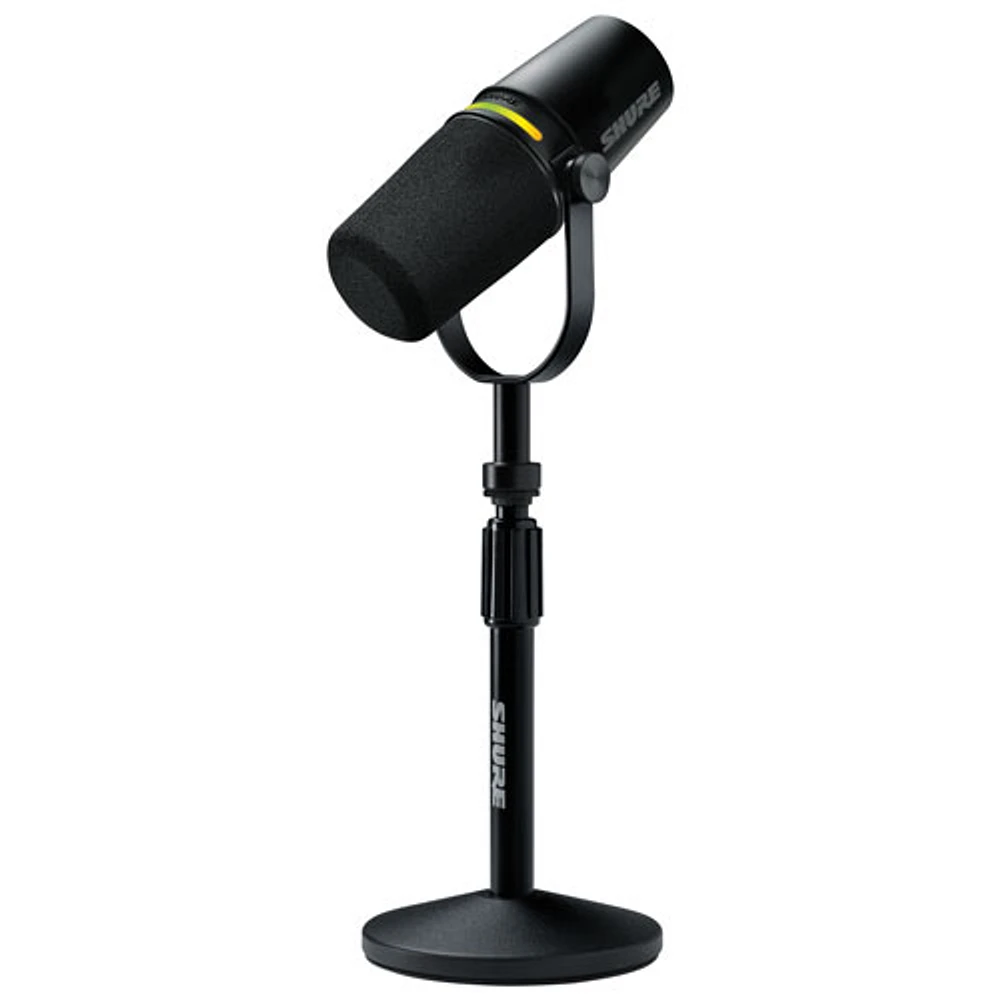 Shure MV7+-K XLR/USB-C Dynamic Microphone with Stand - Black