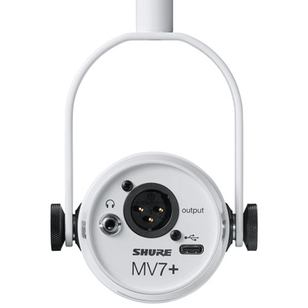 Shure MV7+-K XLR/USB-C Dynamic Microphone - White