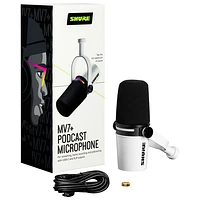 Shure MV7+-K XLR/USB-C Dynamic Microphone - White