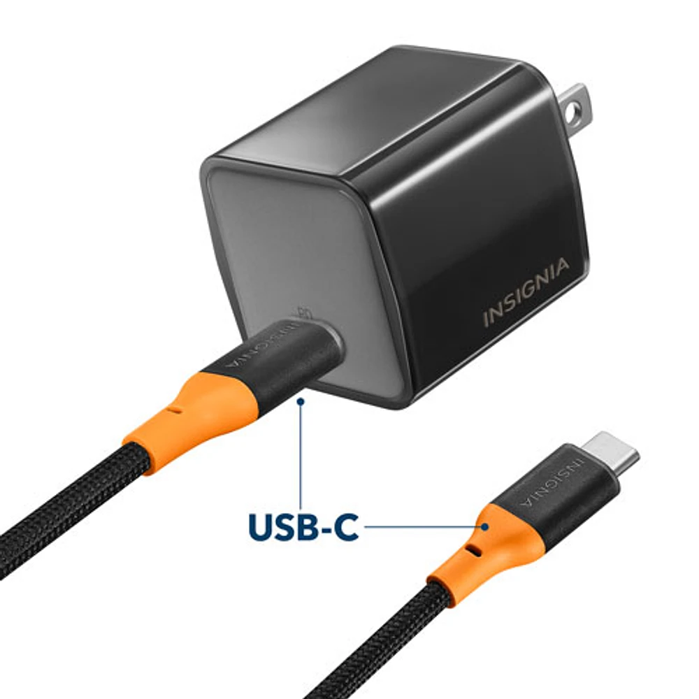 Insignia 45W USB-C PD Wall Charger with 6' Braided USB-C Cable (NS-MW3145C1B24B-C) - Only at Best Buy