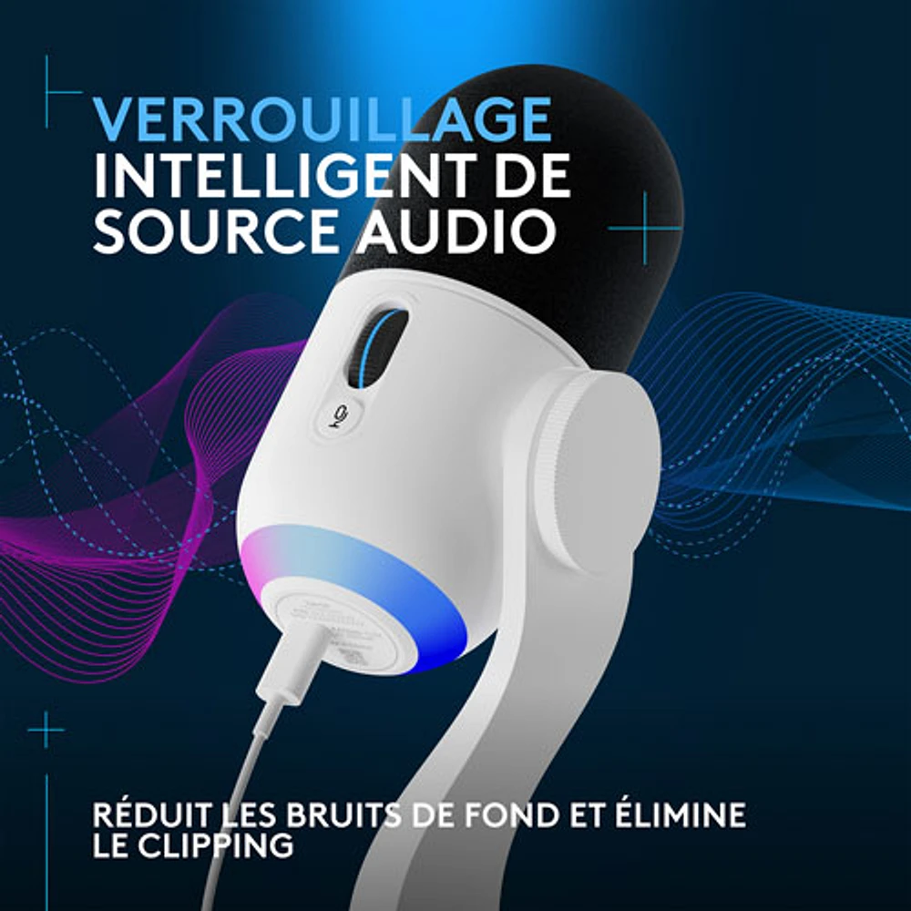 Microphone de jeu USB Yeti GX avec éclairage RVB LIGHTSYNC de Logitech - Blanc - Exclusivité de Best Buy