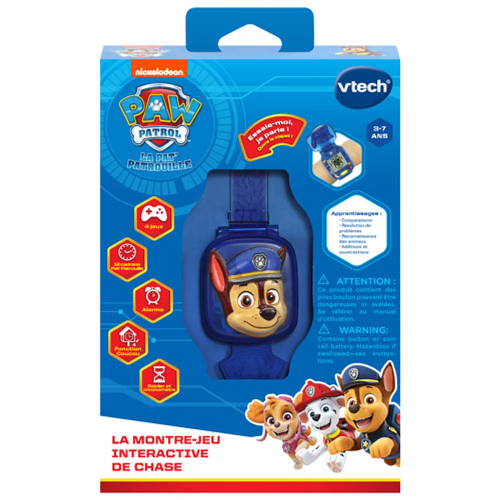 Montre éducative Chase de la Pat'Patrouille de VTech - Bleu