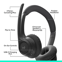 Logitech Zone 300 Bluetooth Wireless Headset with Noise Cancelling Microphone