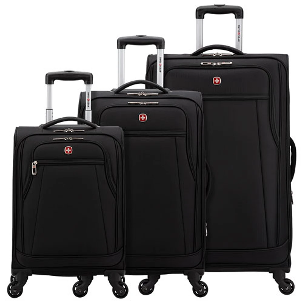 SWISSGEAR Cross Country 3-Piece Soft Side Expandable Luggage Set - Black