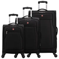 SWISSGEAR Cross Country 3-Piece Soft Side Expandable Luggage Set - Black