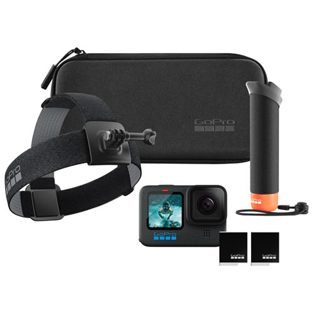 Ensemble avec caméra 5.3K étanche pour sports et casque GoPro HERO12 Black