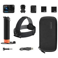 Ensemble avec caméra 5.3K étanche pour sports et casque GoPro HERO12 Black