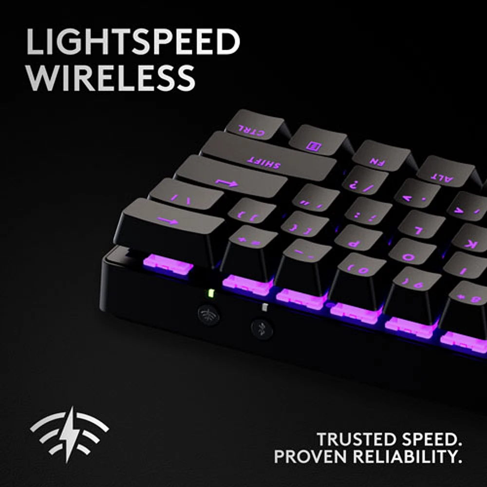 Clavier de jeu sans fil rétroéclairé à touches tactiles optiques GX PRO X 60 LIGHTSPEED de Logitech - Noir - Anglais