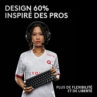 Clavier de jeu sans fil rétroéclairé à touches tactiles optiques GX PRO X 60 LIGHTSPEED de Logitech - Noir - Anglais