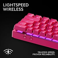 Clavier de jeu sans fil rétroéclairé à touches tactiles optiques GX PRO X 60 LIGHTSPEED de Logitech - Magenta - Anglais