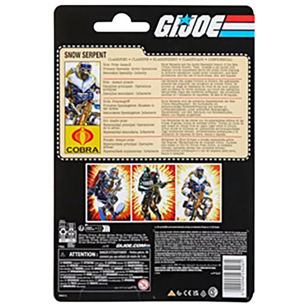 Hasbro G.I. Joe Classified Series - Figurine d'action de Snow Serpent dans un emballage-coque rétro