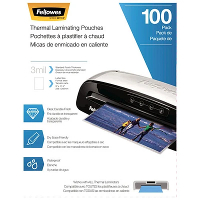 Fellowes 9"x11.5" Thermal Laminating Pouches - mil