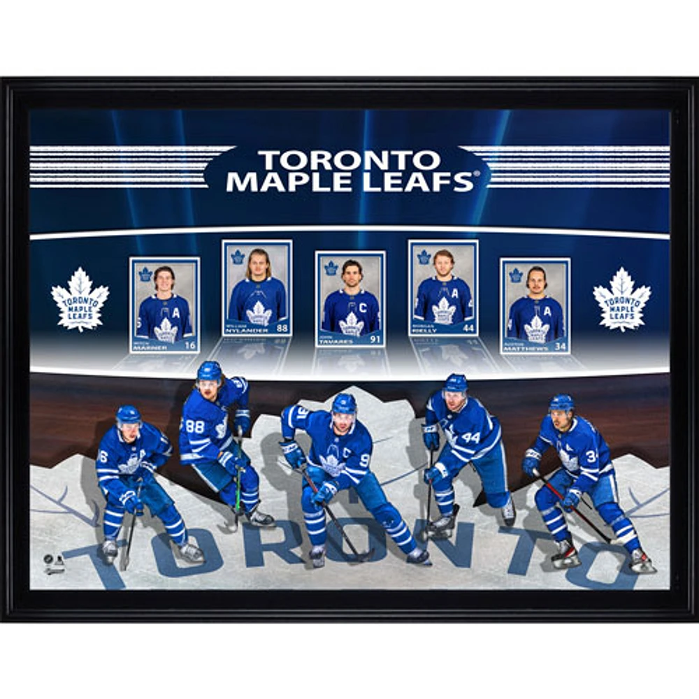 Photo encadrée avec collage de cartes de hockey des Maple Leafs de Toronto par Frameworth (34 x 26 po)